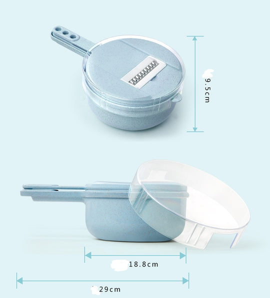 8-in-1 Kitchen Master Slicer - Mandoline Vegetable Slicer, Potato Peeler, Carrot Onion Grater with Strainer & Container
