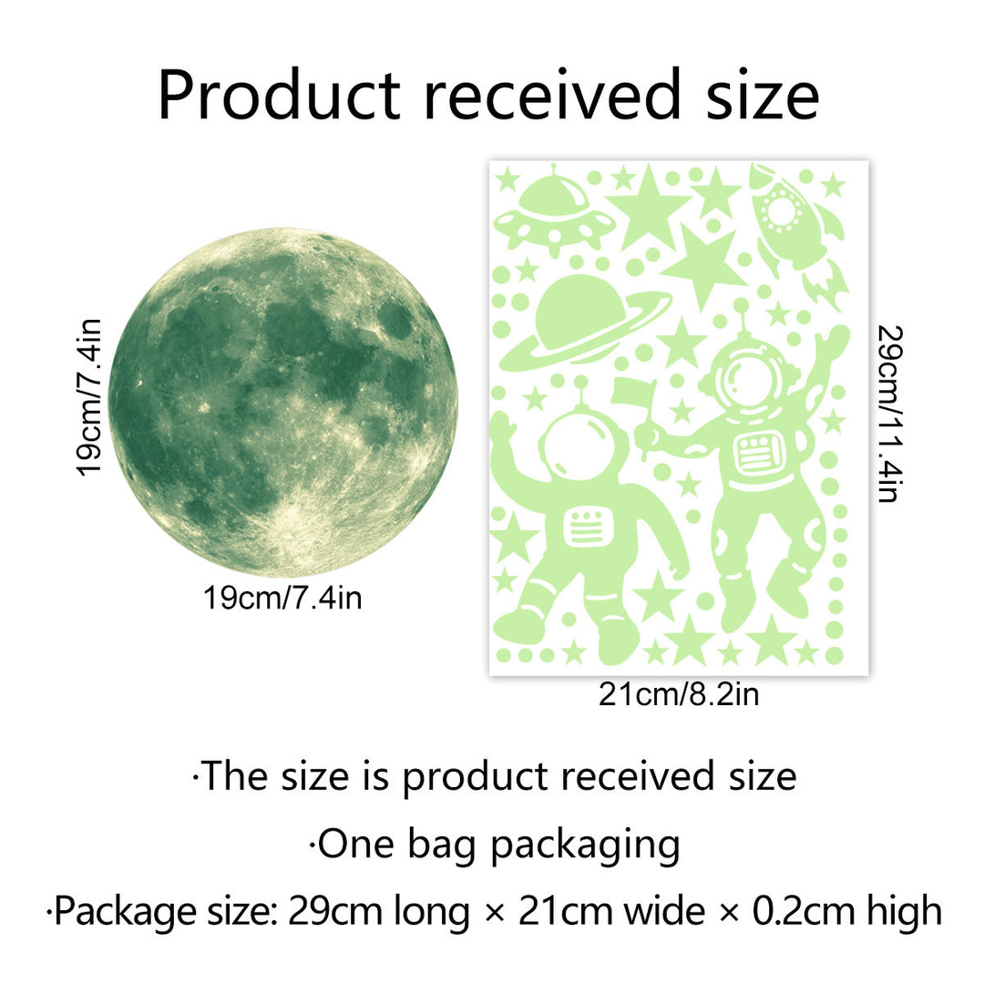 Cosmic Adventure: Glow-in-the-Dark Starry Sky Astronaut Wall Stickers for Kids' Rooms