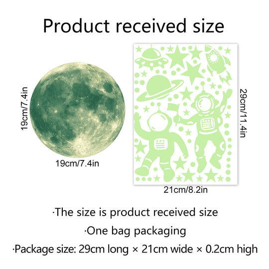 Cosmic Adventure: Glow-in-the-Dark Starry Sky Astronaut Wall Stickers for Kids' Rooms