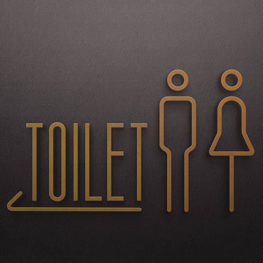 3D Toilet Signs - Men's & Women's Restroom Wall Stickers for Hotels & Homestays