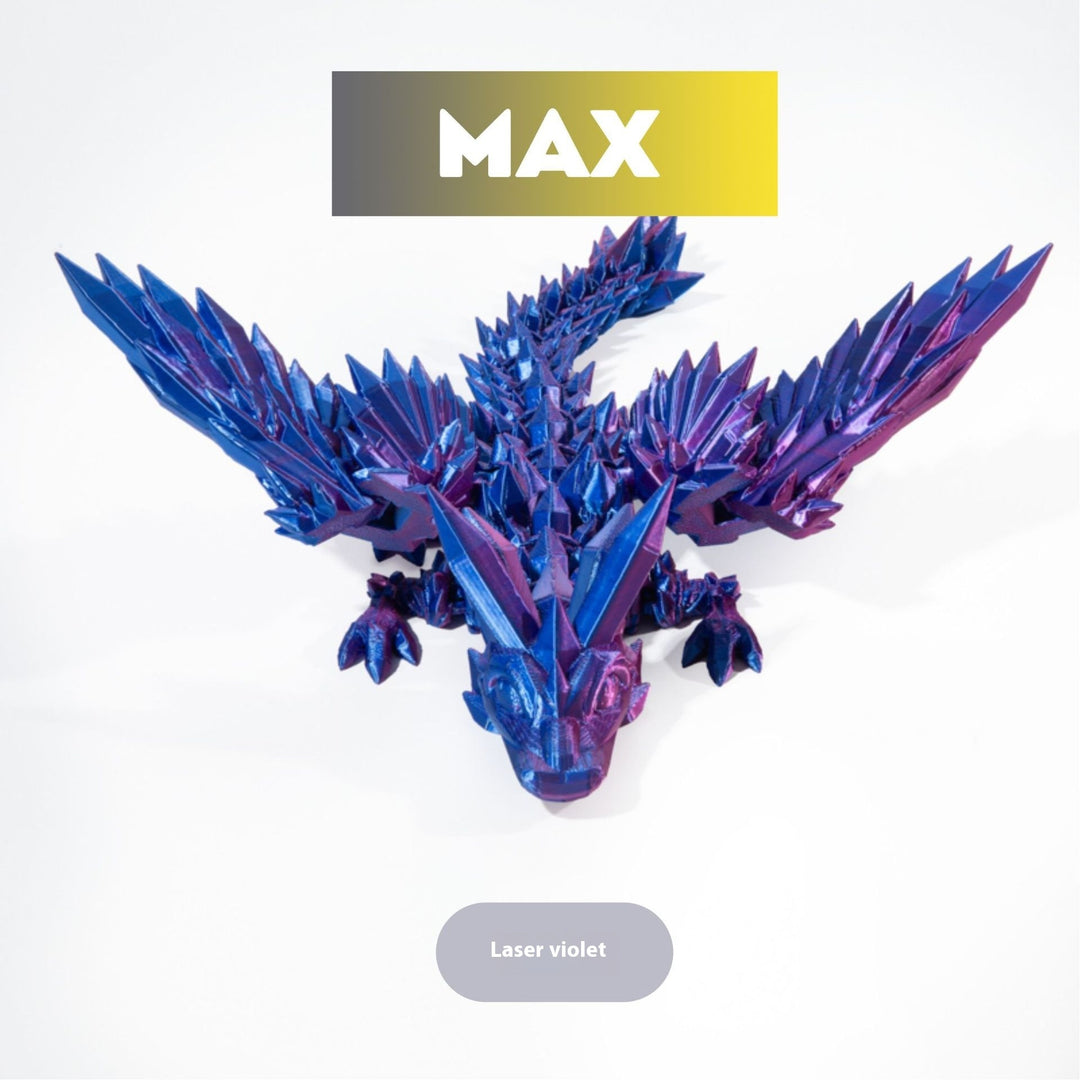 Mythic Marvel: 3D Printed Crystal Dragon Figurine with Gemstone Details