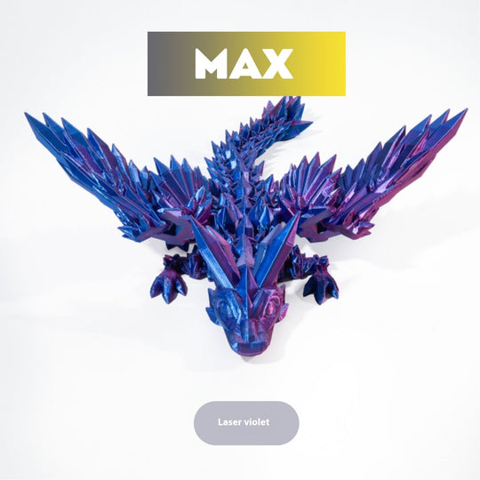 Mythic Marvel: 3D Printed Crystal Dragon Figurine with Gemstone Details