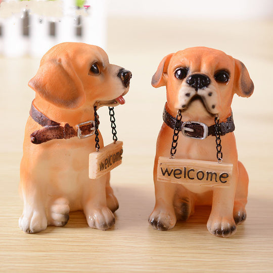 Lifelike Dog Statue - Realistic Simulation Resin Ornament for Home Decor