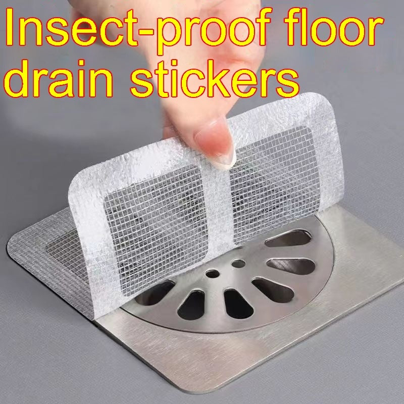 Easy & Convenient: Disposable Self-Adhesive Floor Drain Sheet for Hair & Insect Protection