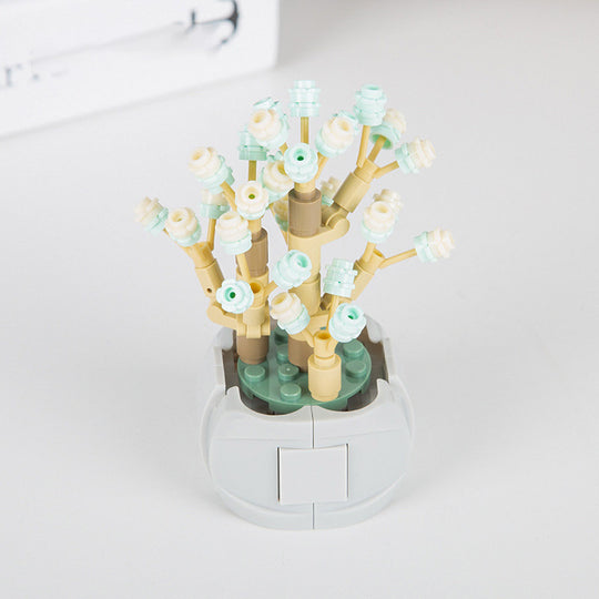 Faux Succulent Block Bouquet - Artificial Flower Ornaments for Home Decor