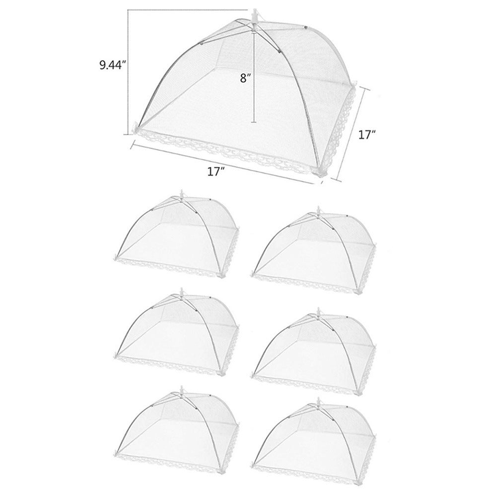 Large Rectangular Dish Drying Cover - White Mesh Food Cover with Removable & Washable Design