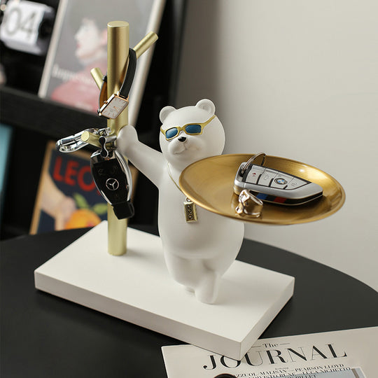 Adorable Bear Key Holder - Entrance Organizer with Storage Rack & Decorative Touch