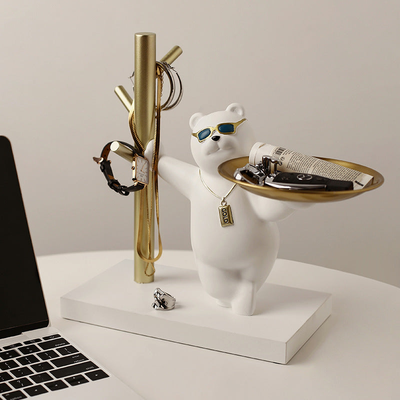 Adorable Bear Key Holder - Entrance Organizer with Storage Rack & Decorative Touch