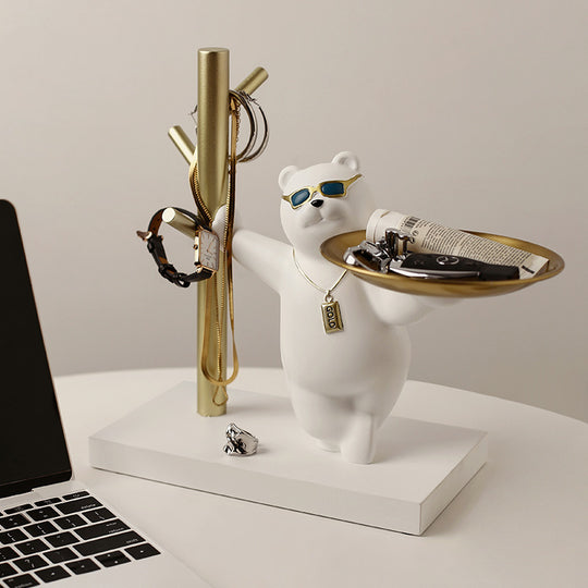 Adorable Bear Key Holder - Entrance Organizer with Storage Rack & Decorative Touch