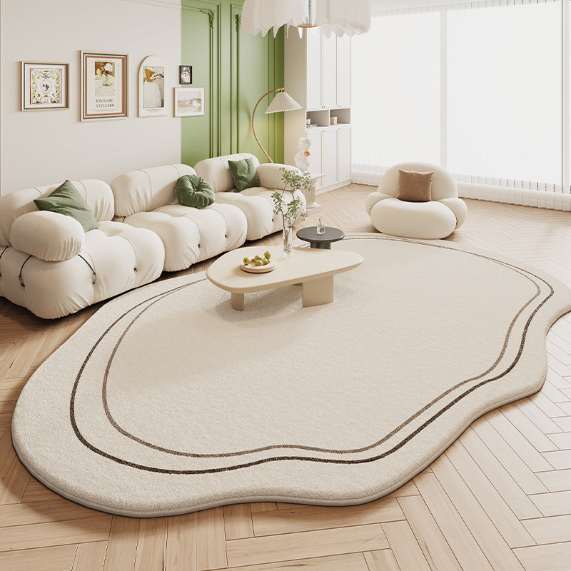 Luxurious Cashmere-Like Carpet: Soft, Plush Irregular Floor Mat for Elegant Spaces