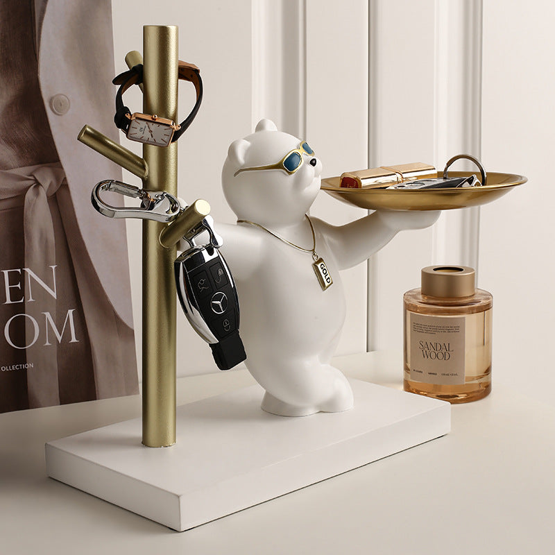 Adorable Bear Key Holder - Entrance Organizer with Storage Rack & Decorative Touch