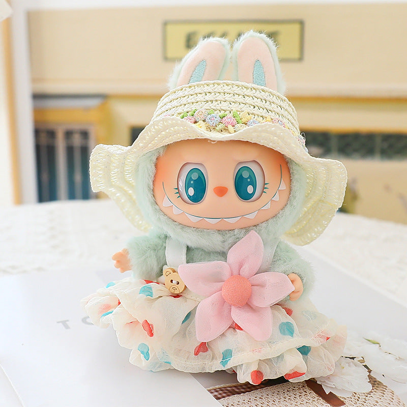 Labubu Love Bear Dress Pendant - Cute Fashion Accessory for Car and Keyholder