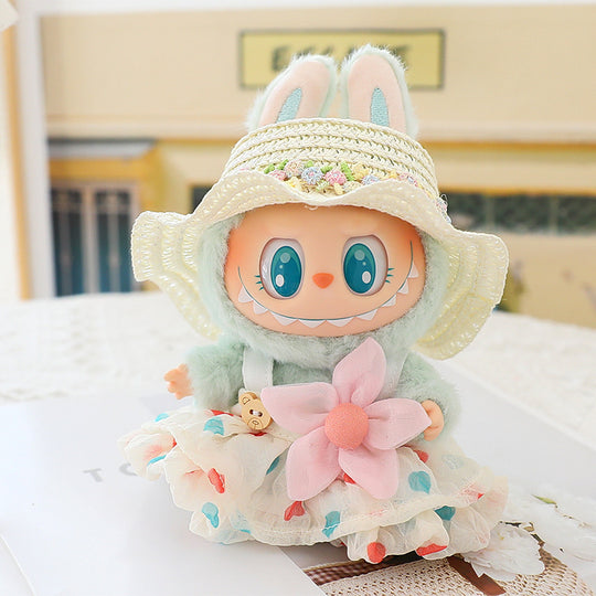 Labubu Love Bear Dress Pendant - Cute Fashion Accessory for Car and Keyholder