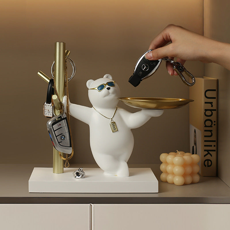 Adorable Bear Key Holder - Entrance Organizer with Storage Rack & Decorative Touch