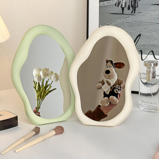 CloudGlow - Simple Desktop Cream Style Cute Cloud Makeup Mirror