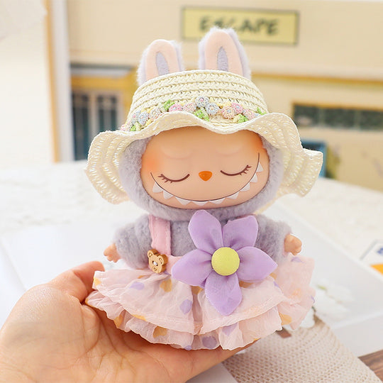 Labubu Love Bear Dress Pendant - Cute Fashion Accessory for Car and Keyholder