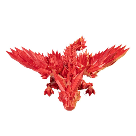 Mythic Marvel: 3D Printed Crystal Dragon Figurine with Gemstone Details