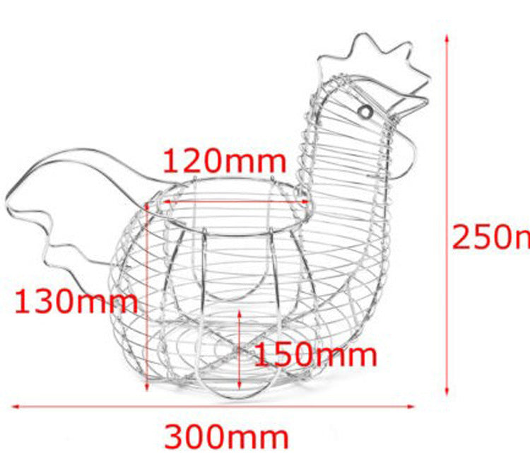 Farmhouse Chic Storage Basket - Hen-Shaped Wire Ornament