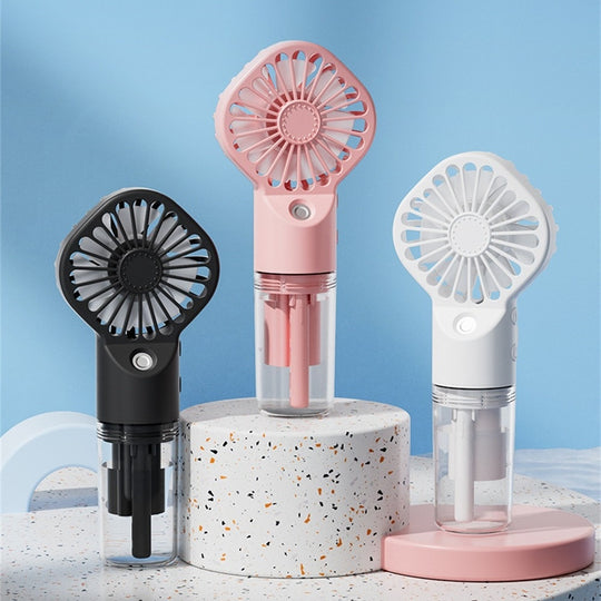 Refresh & Hydrate: Portable USB Mini Mist Fan with Humidification & Cooling