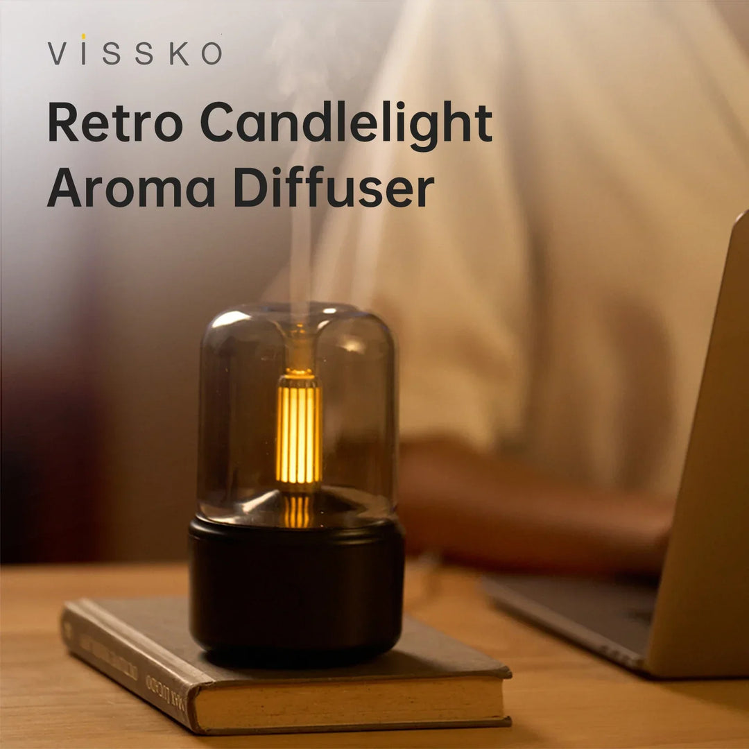 Mini Serenity Portable Aroma Diffuser - Air Humidifier Essential Oilwith Night Light