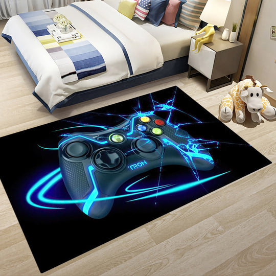 Pixel Play Floor Mat - Fun Cartoon Video Game Room Decor for Living Room & Bedroom