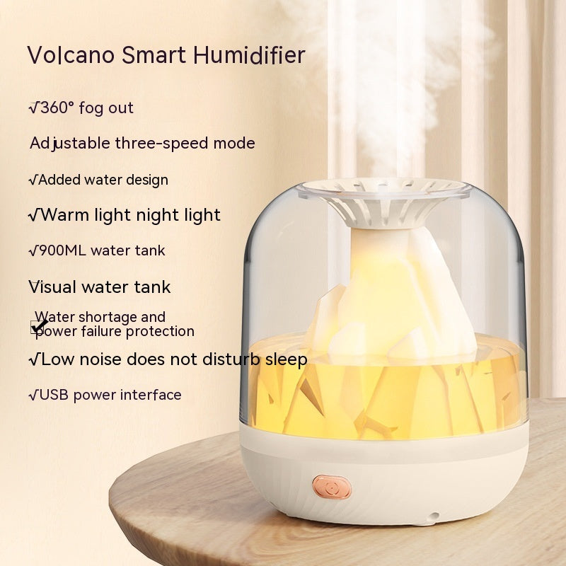 Ultimate Relaxation: Large Capacity Humidifier with Flame Aroma Diffuser & Long-Lasting Charging