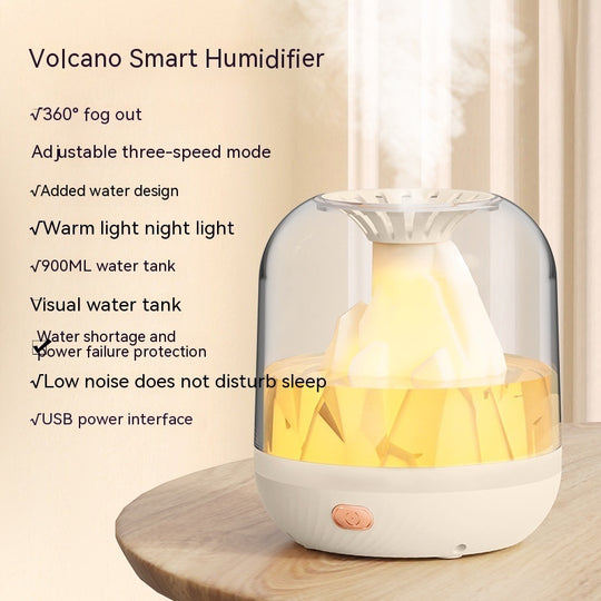 Ultimate Relaxation: Large Capacity Humidifier with Flame Aroma Diffuser & Long-Lasting Charging