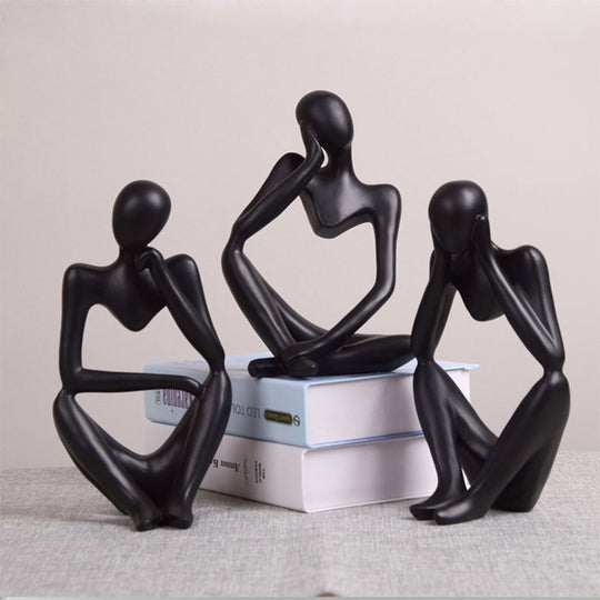 Contemporary Artistry: Thinker Statue Abstract Figure Sculpture for Modern Home Decor