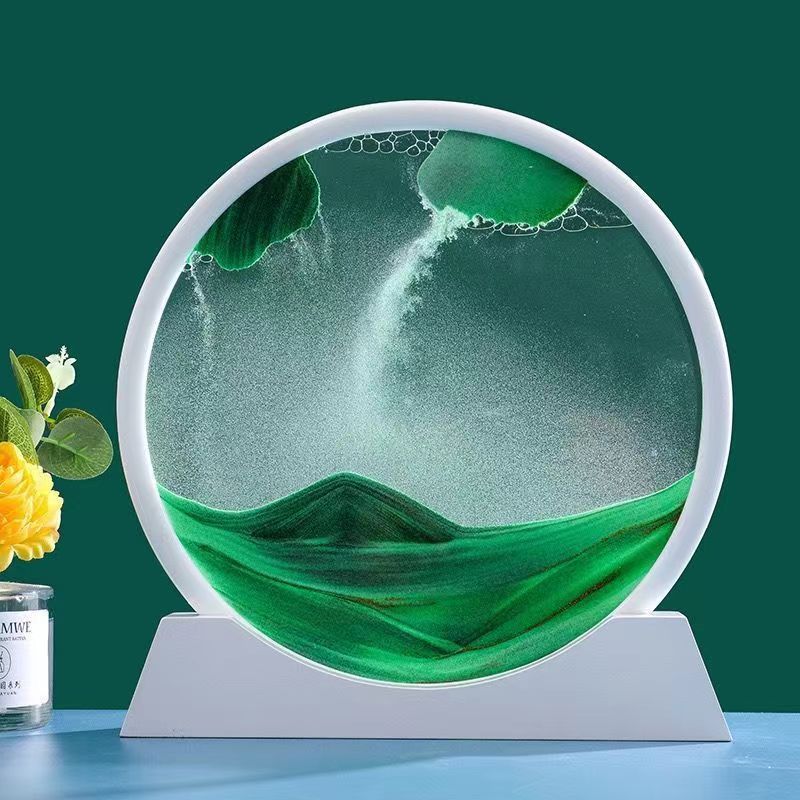 Liquid Art Hourglass Decoration - 3D Quicksand Painting Dynamic Glass Artwork