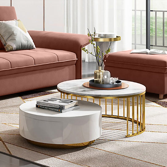 Luxe Marble Round Coffee Table - An Exquisite Addition To Your Living Room