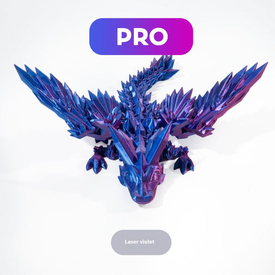 Mythic Marvel: 3D Printed Crystal Dragon Figurine with Gemstone Details