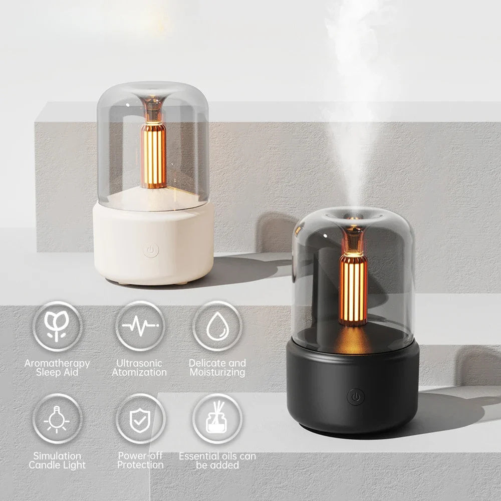 Mini Serenity Portable Aroma Diffuser - Air Humidifier Essential Oilwith Night Light
