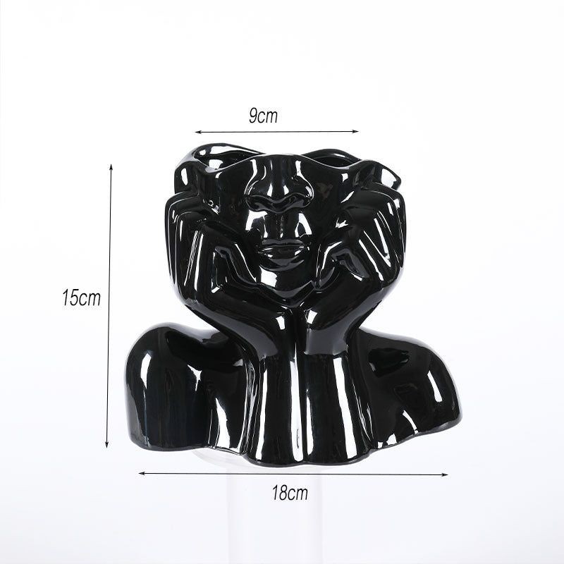 Artistic Bloom - Ceramic Flower Vase & Sculpture for Home Decor