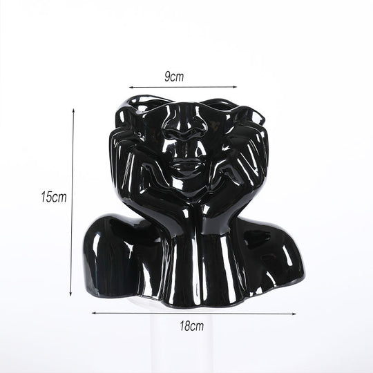 Artistic Bloom - Ceramic Flower Vase & Sculpture for Home Decor