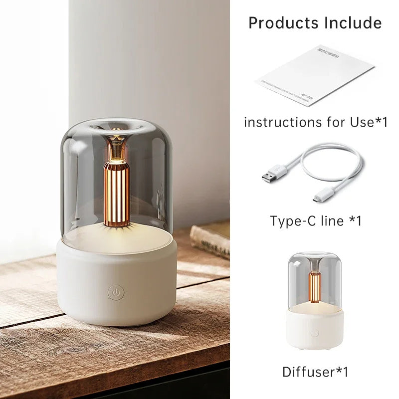 Mini Serenity Portable Aroma Diffuser - Air Humidifier Essential Oilwith Night Light