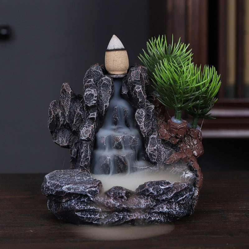 Zen Backflow Incense Burner - Creative Resin Ceramic Home Decoration for Meditation