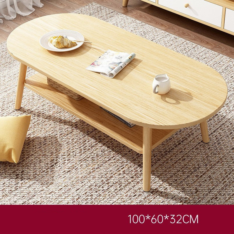 Compact Double-Layer Coffee Table for Small Spaces - Household Essential