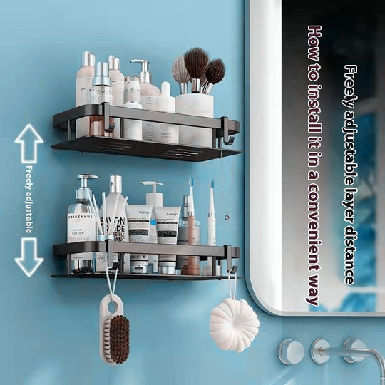 Wall-Mounted Makeup Organizer - Cosmetic Storage Shelf for Bathroom & Bedroom