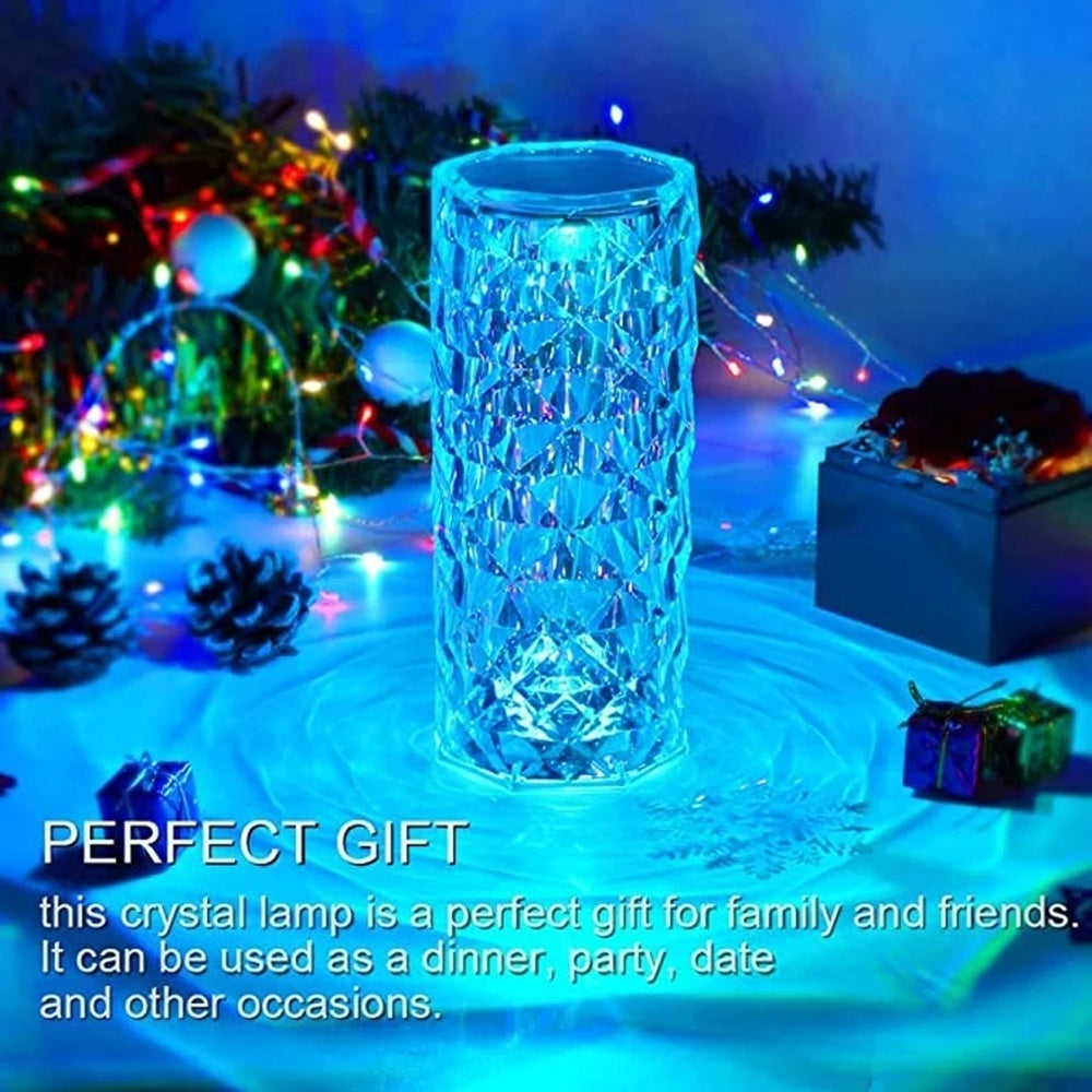 Crystal Bloom LED Table Lamp - 16 Colors Touch-Controlled Rose Light