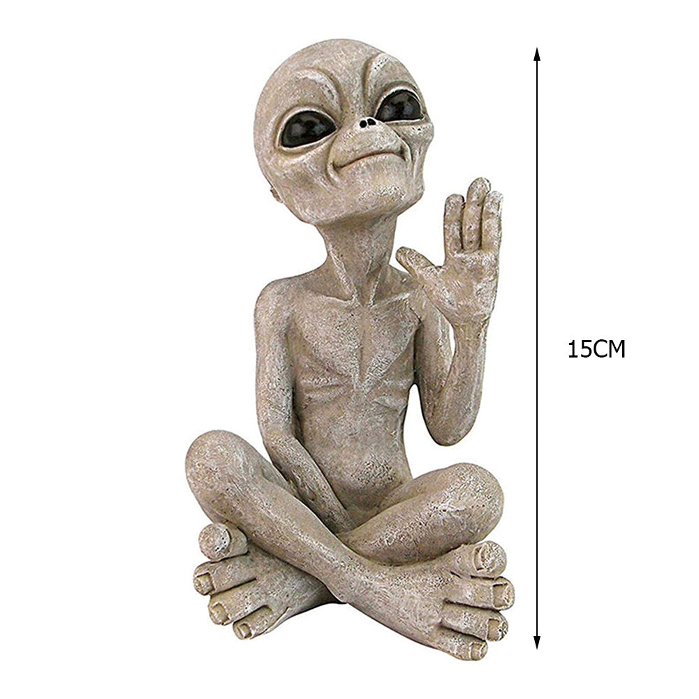 Cosmic Alien UFO Garden Statue - Resin Outdoor Ornaments for Yard & Lawn Decoration