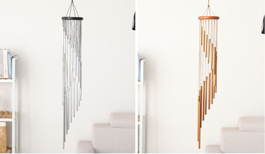 Harmony Chimes - 18-Pipe Solid Wood Rotating Wind Chime for Home Decor