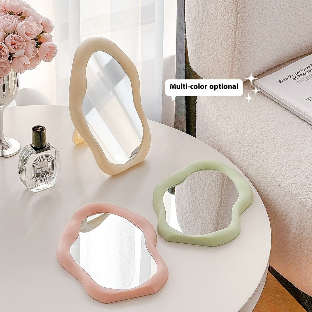 CloudGlow - Simple Desktop Cream Style Cute Cloud Makeup Mirror