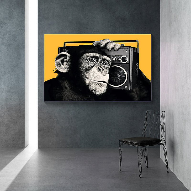Black Gorilla Canvas Wall Art - Animal Posters & Prints for Home Decor