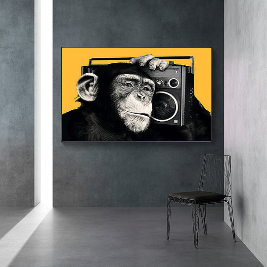 Black Gorilla Canvas Wall Art - Animal Posters & Prints for Home Decor