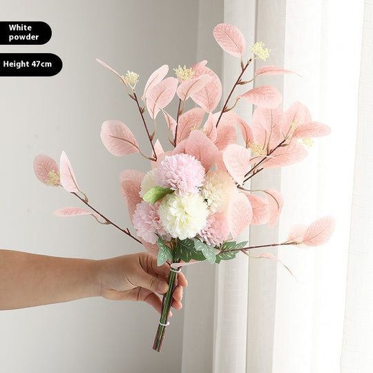 Vibrant Eucalyptus & Chrysanthemum Artificial Flower Bouquet - Home Decor Essentials