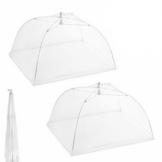 Large Rectangular Dish Drying Cover - White Mesh Food Cover with Removable & Washable Design