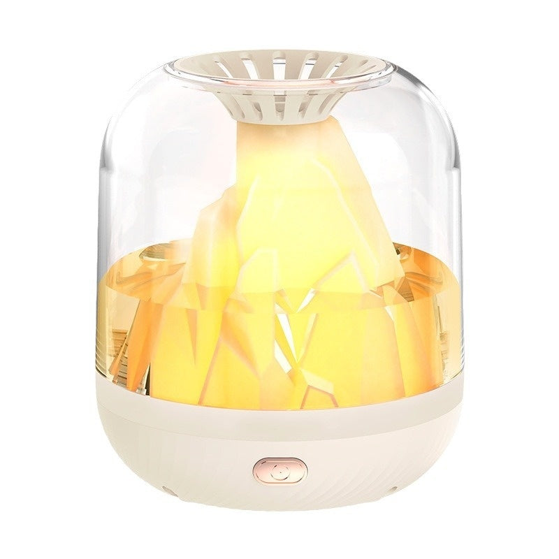 Ultimate Relaxation: Large Capacity Humidifier with Flame Aroma Diffuser & Long-Lasting Charging