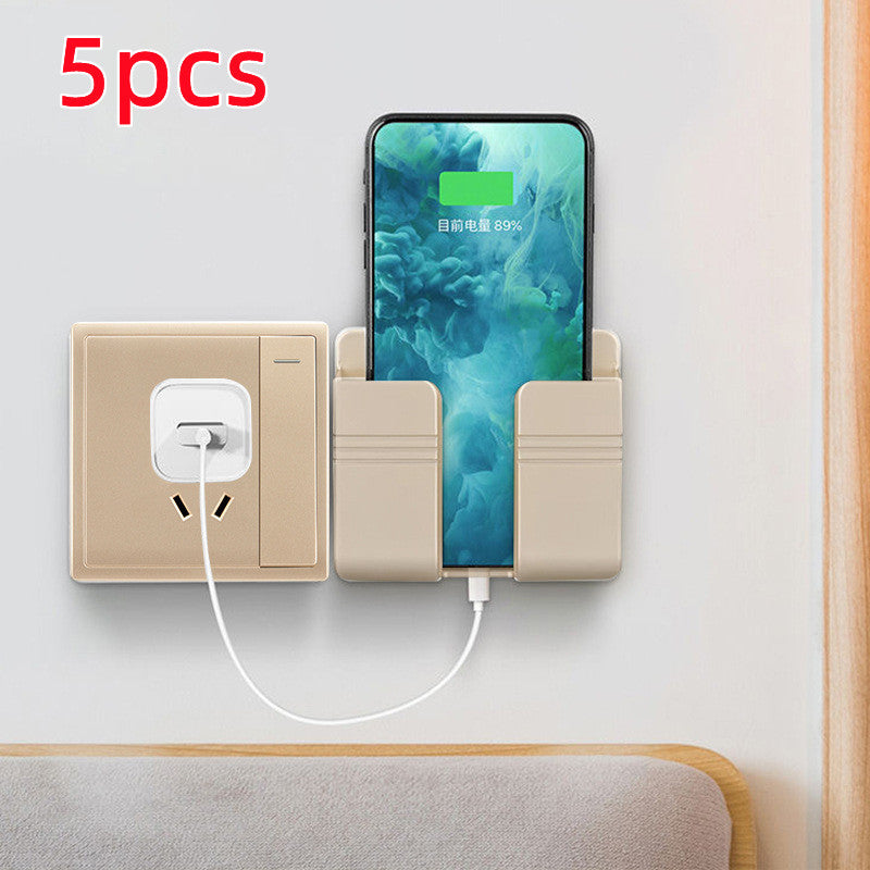 Space-Saving Mobile Phone Charging Station: Adhesive Storage Rack with Punch-Free Design