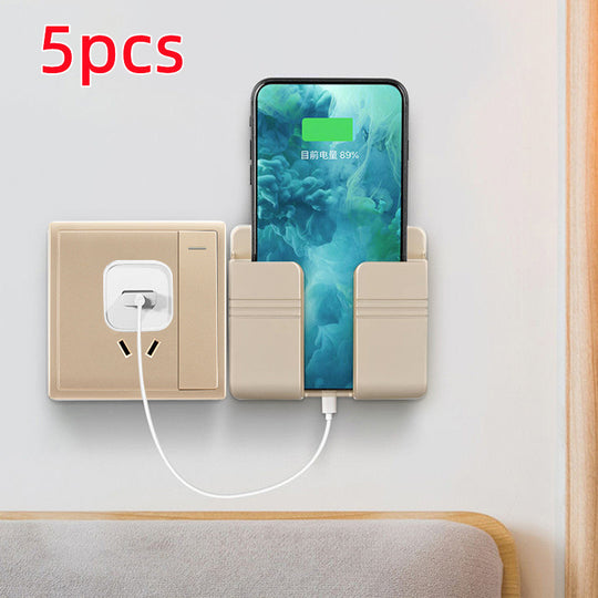 Space-Saving Mobile Phone Charging Station: Adhesive Storage Rack with Punch-Free Design