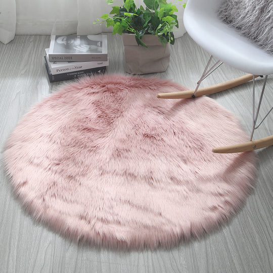 Cozy Circle Round Carpet - Solid Color Design for Living Room & Bedroom